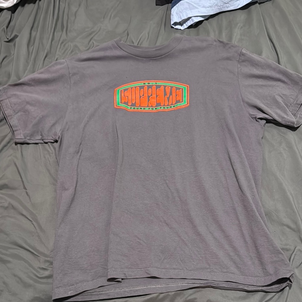 Supreme Gray Tee with Orange Graphic